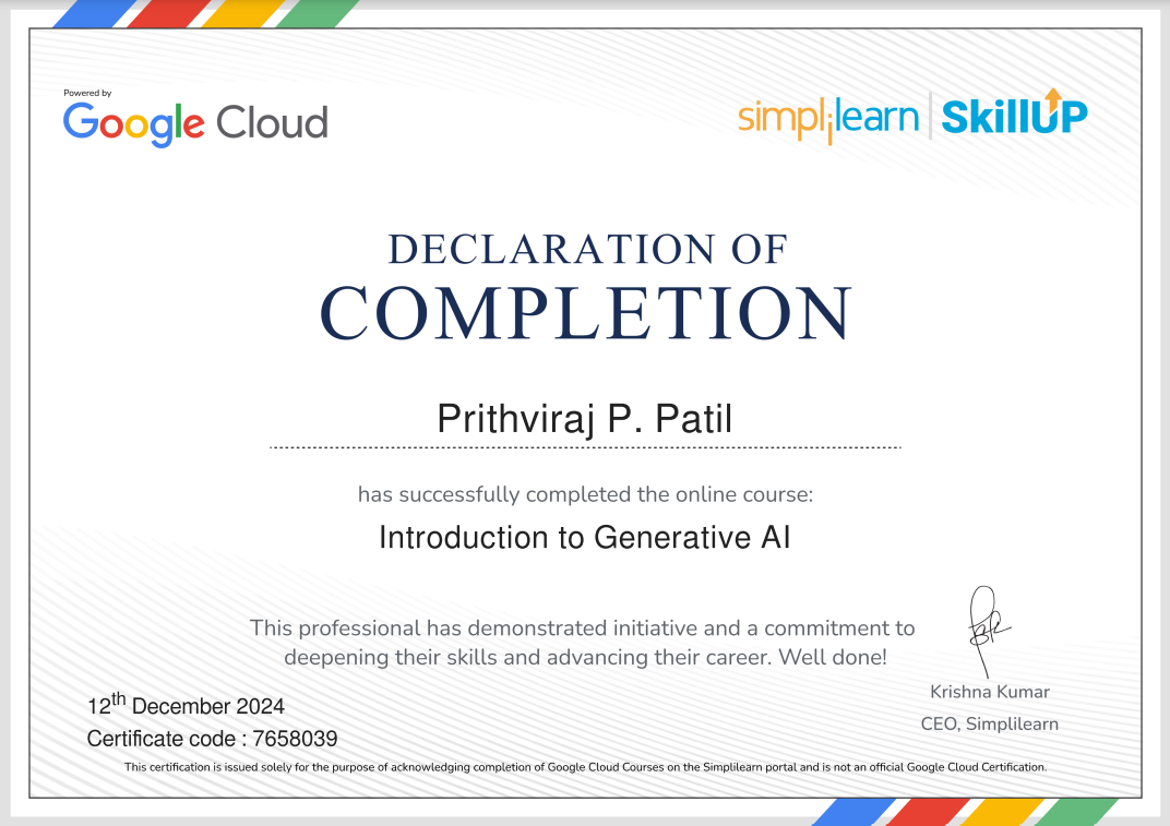 Simplilearn certificate